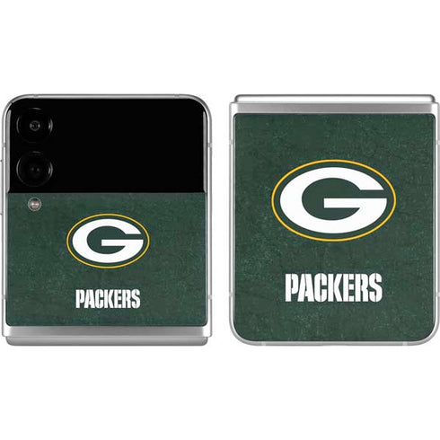 NFL Green Bay Packers Distressed Galaxy Z Flip4 5G Skin
