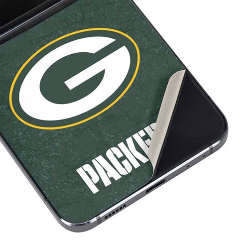 NFL Green Bay Packers Distressed Galaxy Z Flip5 5G Skin