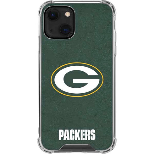 NFL Green Bay Packers Distressed iPhone 13 Clear Case