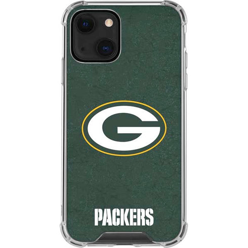NFL Green Bay Packers Distressed iPhone 13 Mini Clear Case