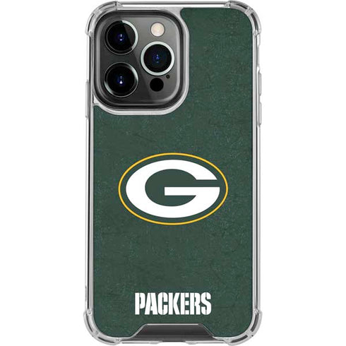NFL Green Bay Packers Distressed iPhone 13 Pro Clear Case