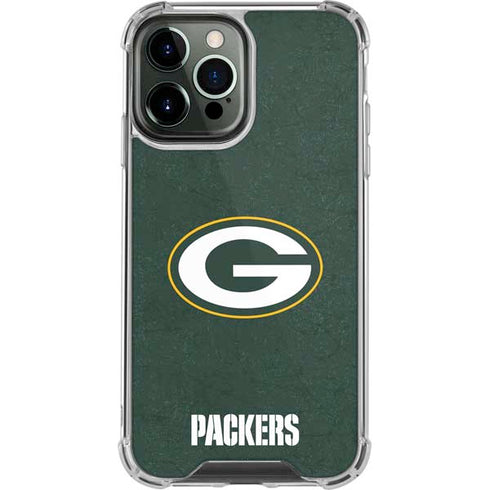 NFL Green Bay Packers Distressed iPhone 13 Pro Max Clear Case