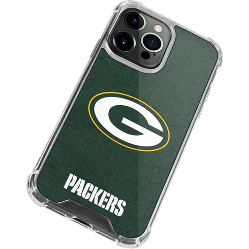 NFL Green Bay Packers Distressed iPhone 13 Pro Max Clear Case