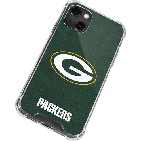 NFL Green Bay Packers Distressed iPhone 14 Plus Clear Case