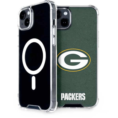 NFL Green Bay Packers Distressed iPhone 15 Plus MagSafe Case