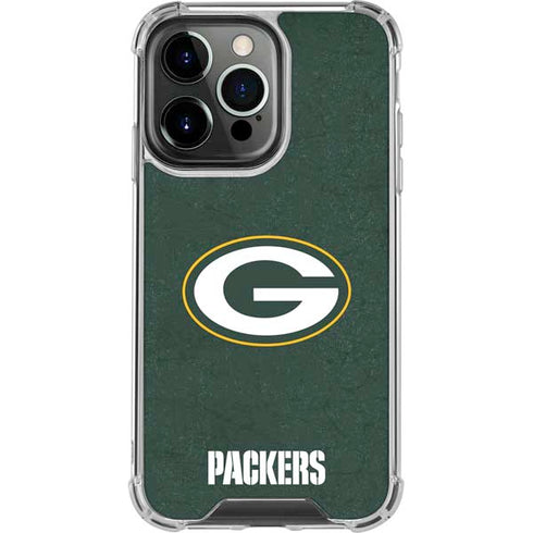 NFL Green Bay Packers Distressed iPhone 15 Pro Clear Case