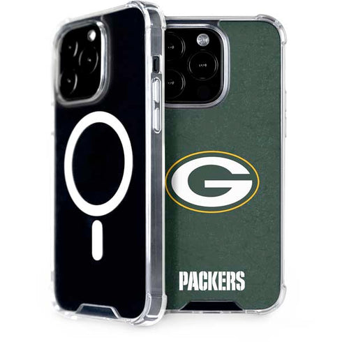 NFL Green Bay Packers Distressed iPhone 15 Pro MagSafe Case