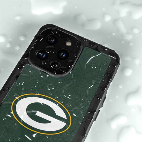 NFL Green Bay Packers Distressed iPhone 14 Pro Max Waterproof Case
