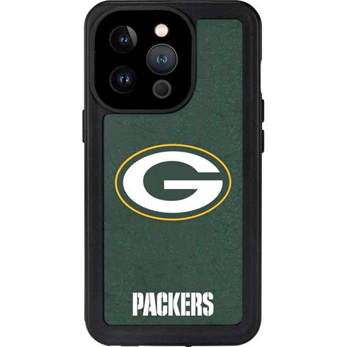 NFL Green Bay Packers Distressed iPhone 14 Pro Waterproof Case