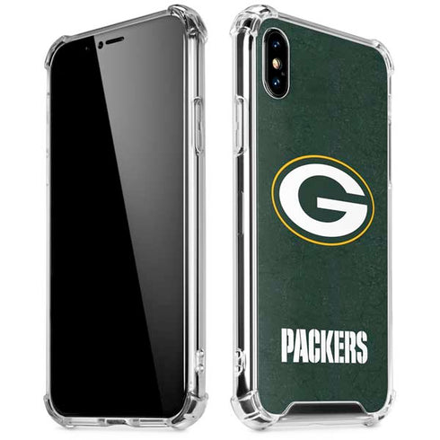 NFL Green Bay Packers Distressed iPhone XS Max Clear Case
