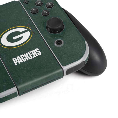 NFL Green Bay Packers Distressed Nintendo Switch OLED (2021) Skin