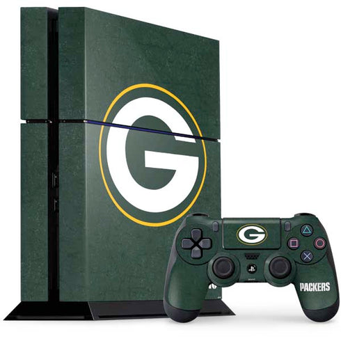 NFL Green Bay Packers Distressed PS4 Console and Controller Bundle Skin