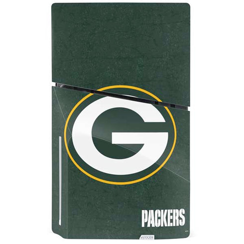 NFL Green Bay Packers Distressed PS5 Slim Disk Bundle Skin