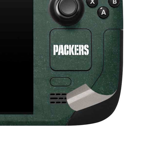 NFL Green Bay Packers Distressed Steam Deck Handheld Gaming Computer Skin