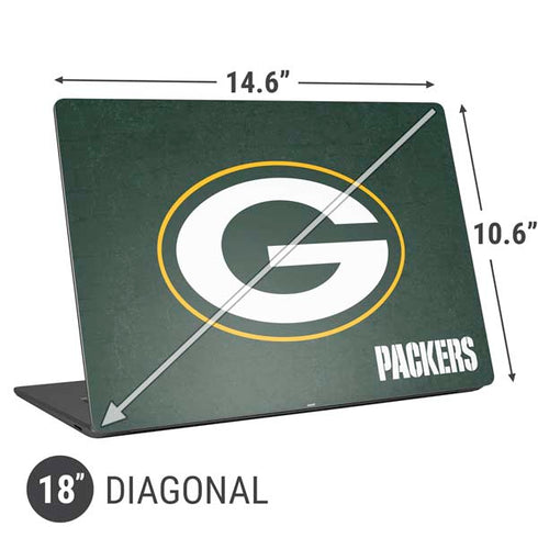 NFL Green Bay Packers Distressed Universal Laptop 18in (14.6 x 10.6in) Skin