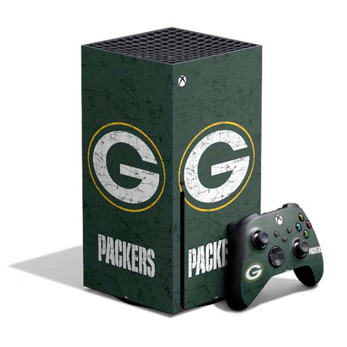 NFL Green Bay Packers Distressed Xbox Series X Bundle Skin