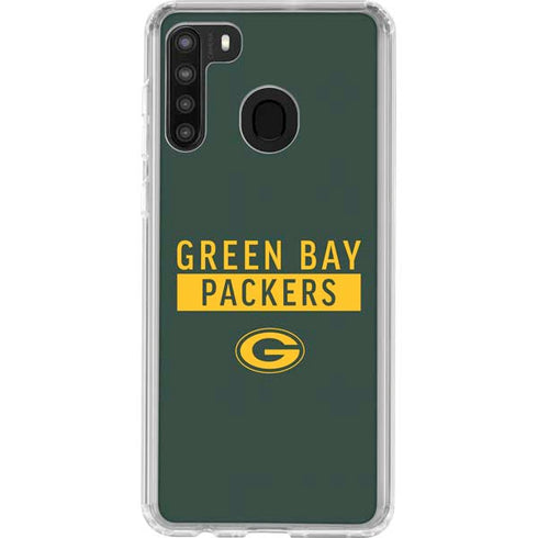 NFL Green Bay Packers Green Performance Series Galaxy A21 Clear Case