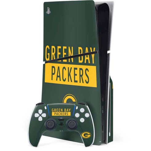 NFL Green Bay Packers Green Performance Series PS5 Slim Disk Bundle Skin