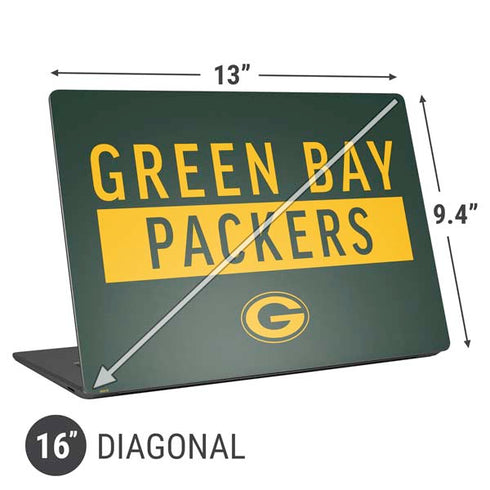 NFL Green Bay Packers Green Performance Series Universal Laptop 16in (13 x 9.4in) Skin