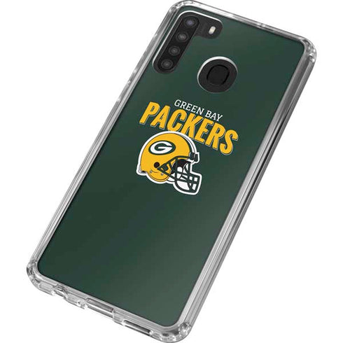 NFL Green Bay Packers Helmet Galaxy A21 Clear Case