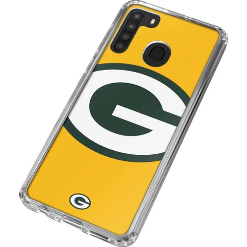 NFL Green Bay Packers Large Logo Galaxy A21 Clear Case