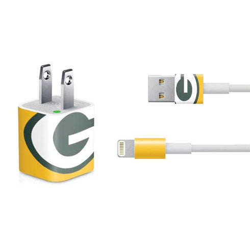 NFL Green Bay Packers Large Logo iPhone Charger (5W USB) Skin