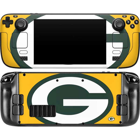 NFL Green Bay Packers Large Logo Steam Deck Handheld Gaming Computer Skin