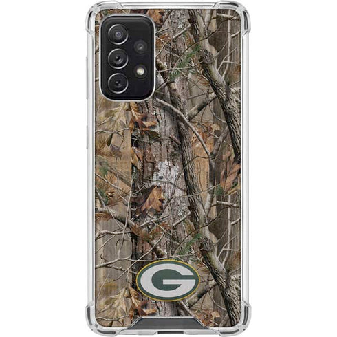 NFL Green Bay Packers Realtree AP Camo Galaxy A72 5G Clear Case