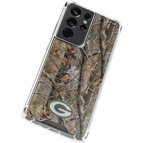 NFL Green Bay Packers Realtree AP Camo Galaxy S21 Ultra 5G Clear Case