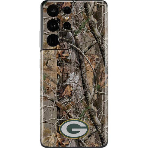 NFL Green Bay Packers Realtree AP Camo Galaxy S21 Ultra 5G Skin
