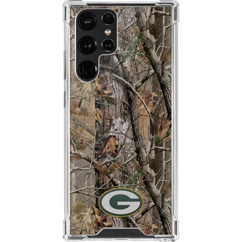 NFL Green Bay Packers Realtree AP Camo Galaxy S22 Ultra Clear Case