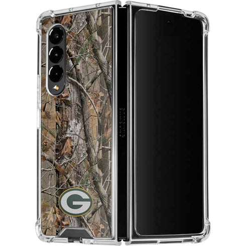 NFL Green Bay Packers Realtree AP Camo Galaxy Z Fold4 5G Clear Case