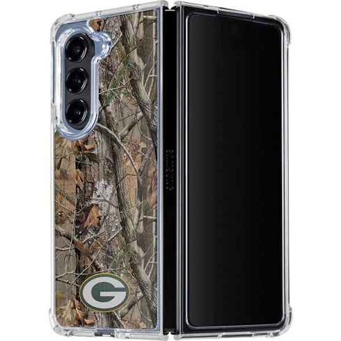 NFL Green Bay Packers Realtree AP Camo Galaxy Z Fold5 5G Clear Case
