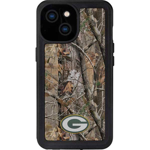 NFL Green Bay Packers Realtree AP Camo iPhone 15 Waterproof Case
