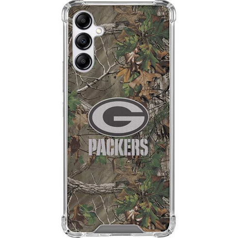 NFL Green Bay Packers Realtree Xtra Green Camo Galaxy A14 5G Clear Case