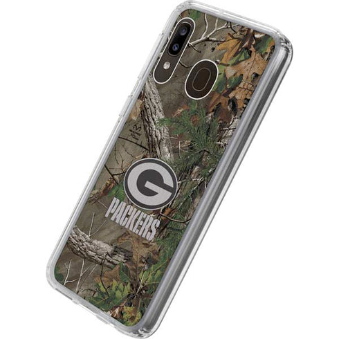 NFL Green Bay Packers Realtree Xtra Green Camo Galaxy A20 Clear Case