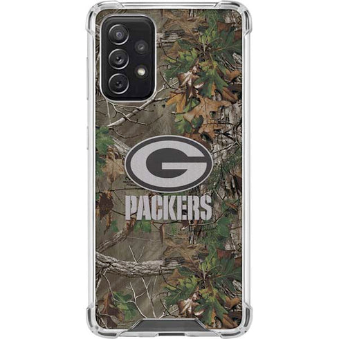NFL Green Bay Packers Realtree Xtra Green Camo Galaxy A72 5G Clear Case
