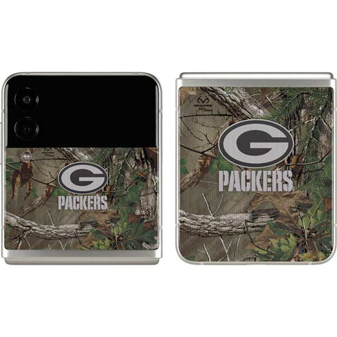 NFL Green Bay Packers Realtree Xtra Green Camo Galaxy Z Flip3 5G Skin
