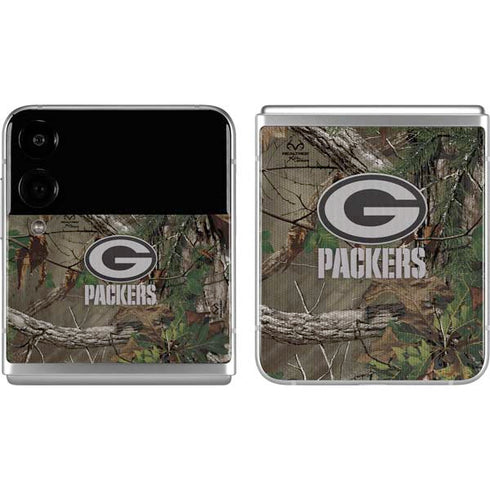 NFL Green Bay Packers Realtree Xtra Green Camo Galaxy Z Flip4 5G Skin