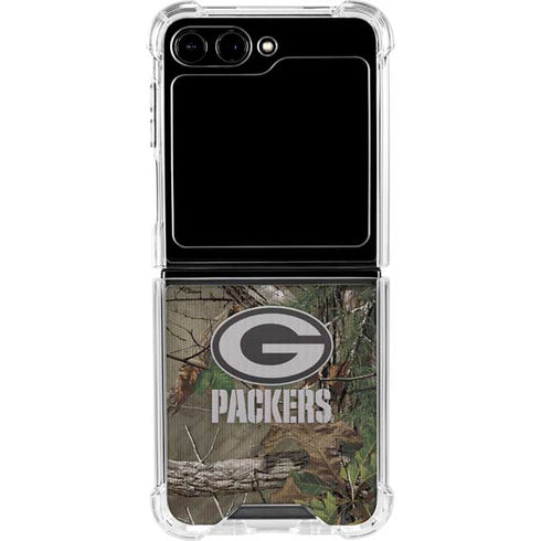 NFL Green Bay Packers Realtree Xtra Green Camo Galaxy Z Flip5 5G Clear Case