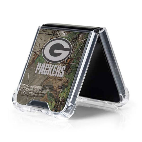 NFL Green Bay Packers Realtree Xtra Green Camo Galaxy Z Flip5 5G Clear Case