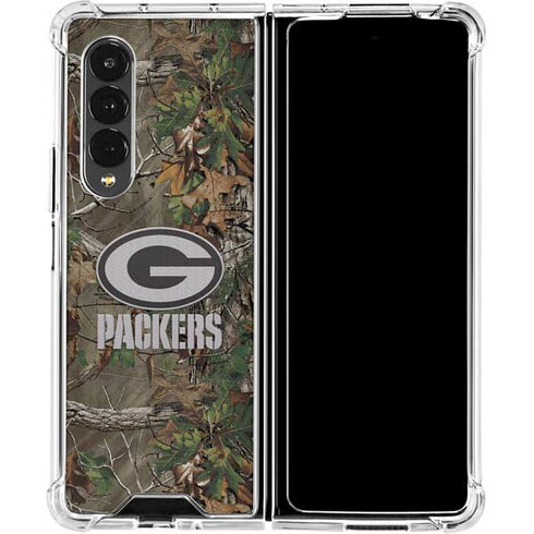 NFL Green Bay Packers Realtree Xtra Green Camo Galaxy Z Fold4 5G Clear Case
