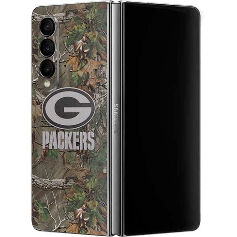 NFL Green Bay Packers Realtree Xtra Green Camo Galaxy Z Fold4 5G Skin