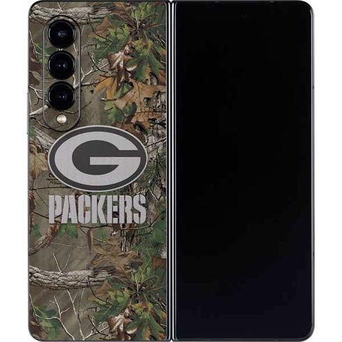NFL Green Bay Packers Realtree Xtra Green Camo Galaxy Z Fold4 5G Skin