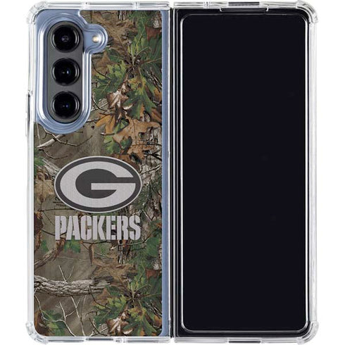 NFL Green Bay Packers Realtree Xtra Green Camo Galaxy Z Fold5 5G Clear Case