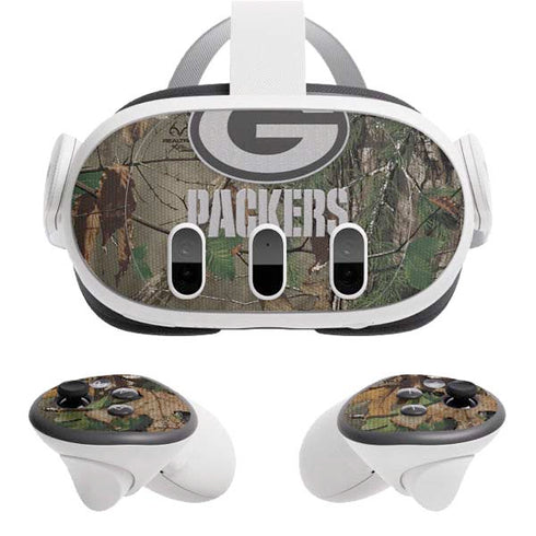NFL Green Bay Packers Realtree Xtra Green Camo Meta Quest 3 Skin
