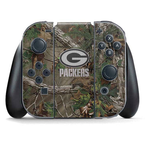 NFL Green Bay Packers Realtree Xtra Green Camo Nintendo Switch (2017-2021) Joy-Con Controller Skin