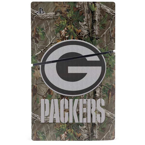NFL Green Bay Packers Realtree Xtra Green Camo PS5 Slim Disk Bundle Skin