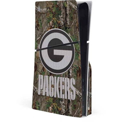 NFL Green Bay Packers Realtree Xtra Green Camo PS5 Slim Disk Console Skin