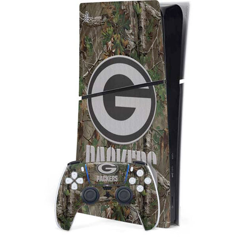 NFL Green Bay Packers Realtree Xtra Green Camo PS5 Slim Digital Edition Bundle Skin